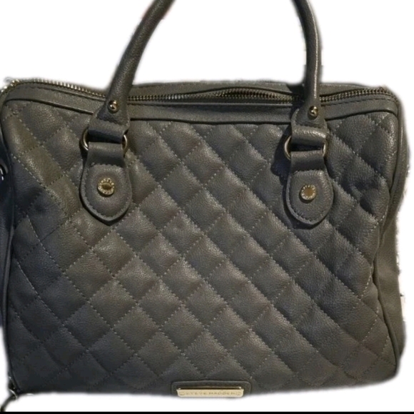 Steve Madden Handbags - Steve Madden Gray Large Shoulder Tote Purse With Coin Bag Leather Gold Chain